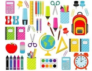 SCHOOL SUPPLIES CLIP ART  Art Materials   Crayon, Painting Brush And Craft Tools Stationery Items