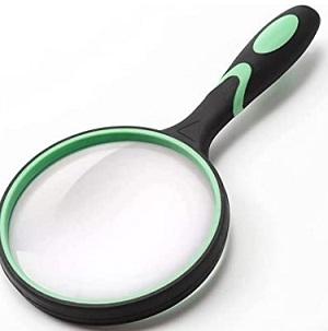 LARGE MAGNIFYING GLASS 10X HANDHELD READING MAGNIFIER FOR SENIORS AND KIDS 100MM 4INCHES Magnifying Glasses  Measuring Instruments Stationery Items