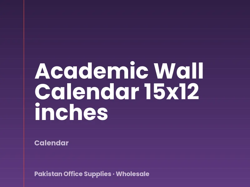 Academic Wall Calendar 15x12 inches